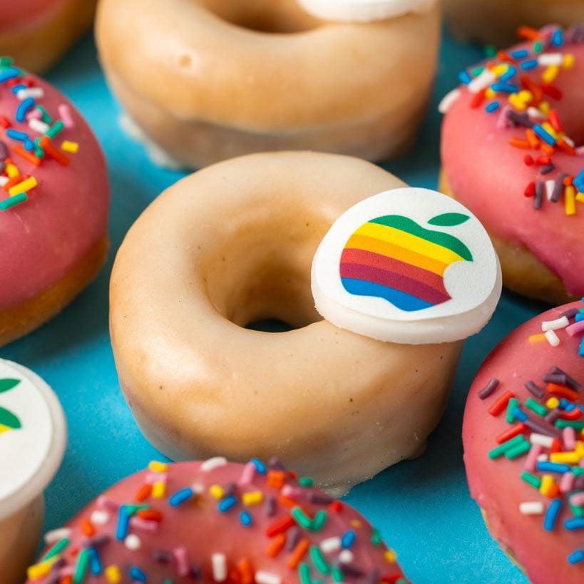 Custom Brandbox XL - 60 Mini-Donuts mit Logo und Firmenfarben (VG)