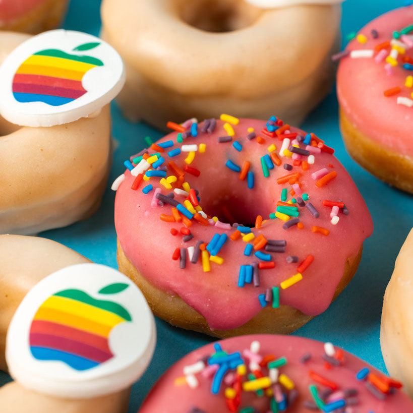 Custom Brandbox XL - 60 Mini-Donuts mit Logo und Firmenfarben (VG)