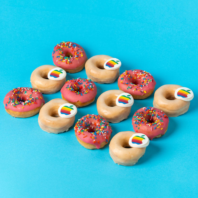 Custom Brandbox XL - 60 Mini-Donuts mit Logo und Firmenfarben (VG)